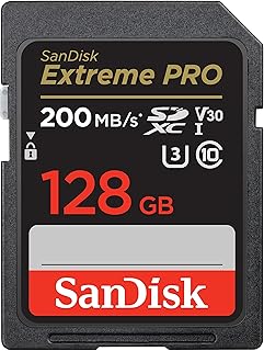SanDisk 128GB Extreme PRO SDXC Card + RescuePRO Deluxe, up to 200MB/s, UHS-I, Class 10, U3, V30