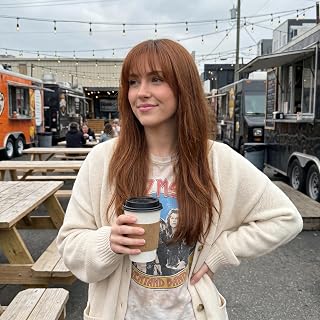 Clip in Bang, Hair Clip French Bang Clip On Hairpiece for Women Fringe with Temples Natural Curved Thick Hair Extensions Clip-in Curtain Wig Light Auburn
