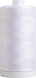 Connecting Threads White 100% Cotton Thread Spool | Large 1200 yard thread spool for sewing, quilting, and crafting.