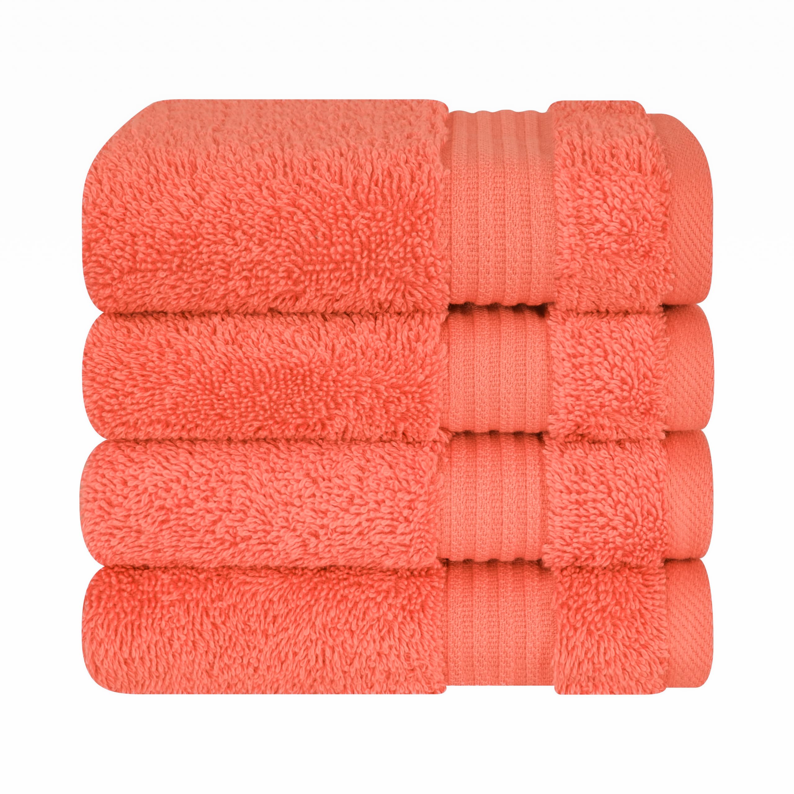 Cotton Paradise 100% Cotton Turkish Washcloth Set for Bathroom, 4 Piece Soft Abs