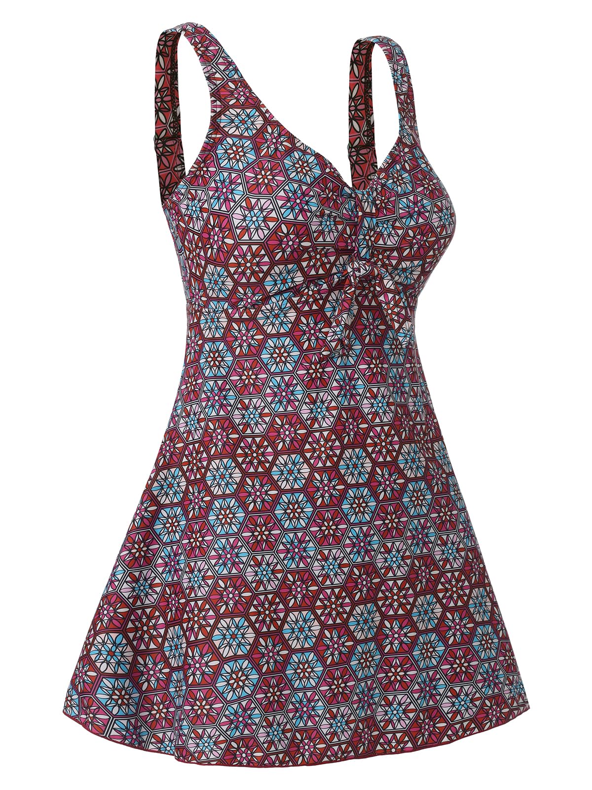ECUPPER Swimming Costume Women with Skirt,Plus Size Swimwear,Ladies One Piece Sw