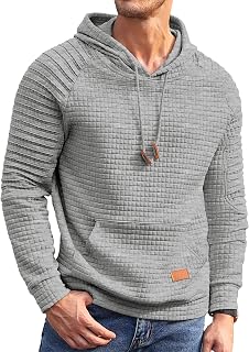 COOFANDY Men's Long Sleeve Hooded Sweatshirt with Drawstring and Kangaroo Pocket