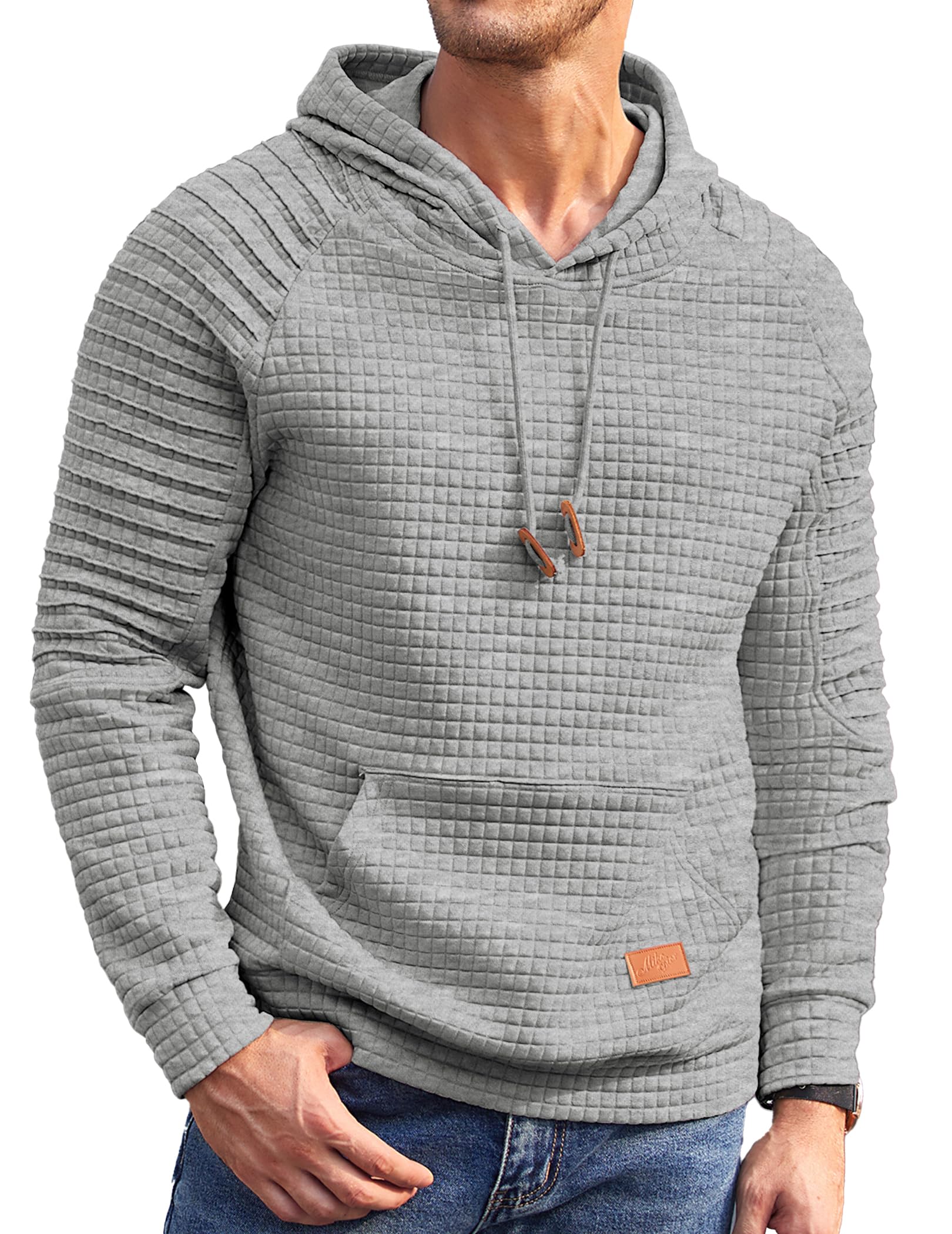 COOFANDY Men's Long Sleeve Hooded Sweatshirt with Drawstring and Kangaroo Pocket