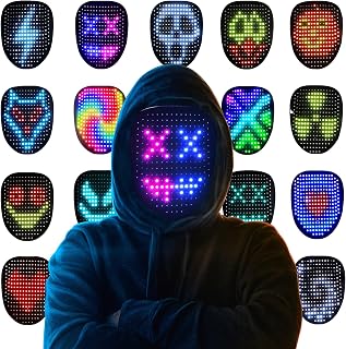 Led Mask Halloween Costume Mask with Gesture Sensing, Kids Toys Gifts | Face Transforming Light up Mask, 50 Patterns, Rechargeable, Cool Gifts for Halloween Christmas Birthday Cosplay Party