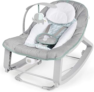 Ingenuity Keep Cozy 3-in-1 Grow with Me Vibrating Baby Bouncer, Seat & Infant to Toddler Rocker, Vibrations & Toy Bar, 0-30 Months Up to 40 lbs (Weaver)