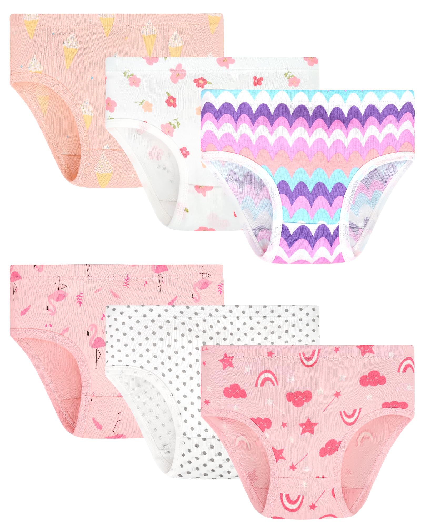 Girls Underwear Little Girls Panties Briefs Comfortable Cotton Soft Cute Pattern