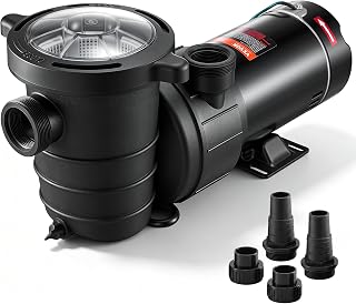 VEVOR Swimming Pool Pump 1.5 HP 5280 GPH Max Flow Single Speed Pump, 115 V | for Above Ground Pool, 43 ft Max Head Lift, Pure Copper Motor, with Strainer Basket & Lid, Certification of ETL for Security