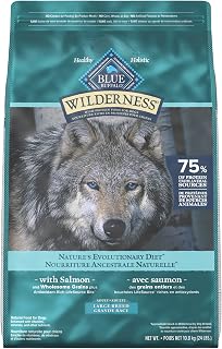 Blue Buffalo Wilderness Salmon Large Breed Adult Dry Dog Food with Wholesome Grains + Antioxidant-Rich Fruits & Veggies, 37g Protein, Supports Joint Health & Mobility, Natural Ingredients, 24lbs