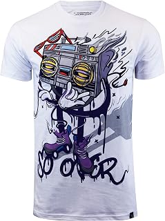 SCREENSHOT Screenshotbrand Mens Hipster Hip-Hop Urban Tees – NYC Street Fashion Graffiti Animazione Stampa T-Shirt - Bianco - S