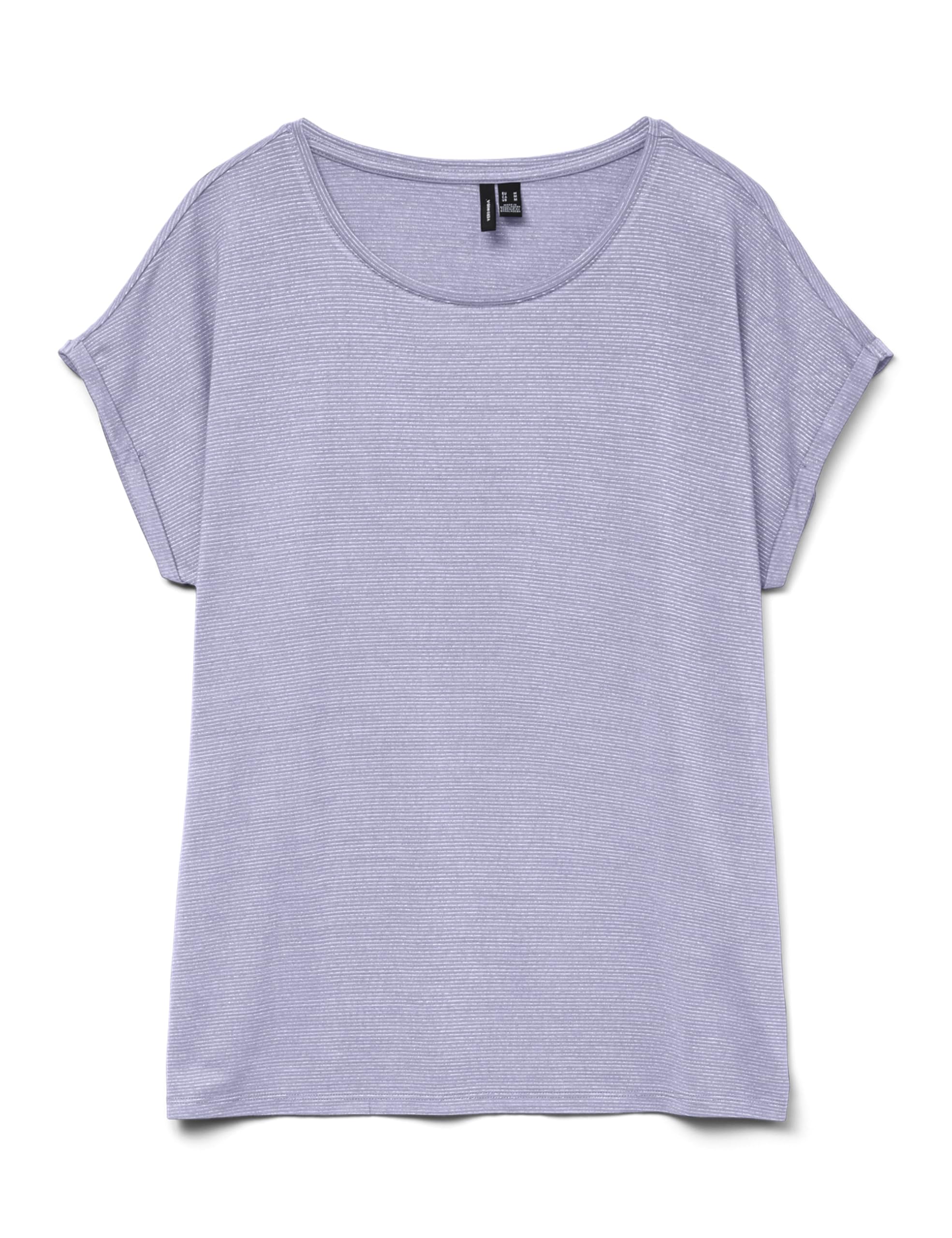 VERO MODA Ladies Glänzendes T-Shirt Rundhals Kurzarm Basic Alltagslook T-Shirt