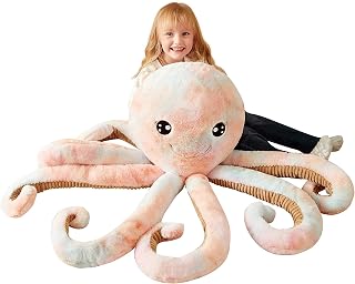 IKASA Giant Octopus Stuffed Animal Jumbo Plush Toy,Soft Large Cute Huge Jumbo Kawaii Fluffy Plushy Big Size Fat Oversized Plushie,Gifts for Kids