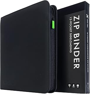 Vault X 12 Pocket Zip Trading Card Binder 480 Cards Exo-Tec (Black) | Holds 480 standard-size TCG cards in 20 side-loading 12-pocket pages. Padded, water-resistant Exo-Tec cover.