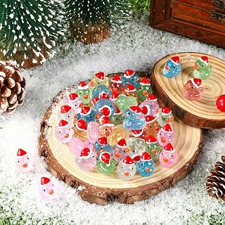 Mini Christmas Glitter Ducks 20 Pack Colorful Small Resin Ducks for Hiding Plastic Miniatures Duck Figures for Christmas Gift Bags Party Decorations