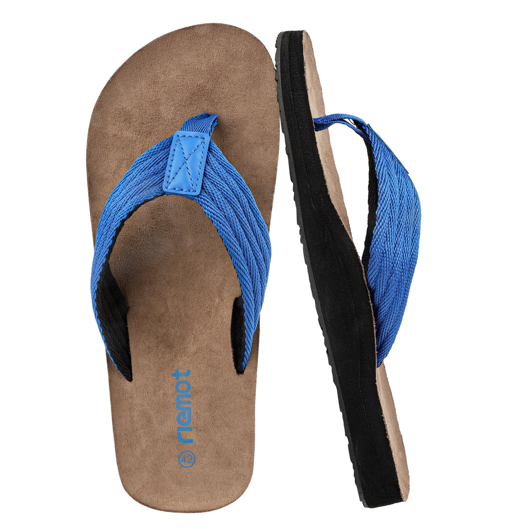 riemot Men's Flip Flops, Comfort Beach Sandals with Non-Slip Sole, Lightweight T