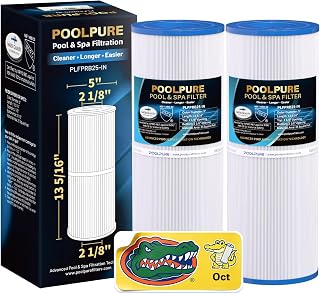 POOLPURE PRB25-IN Hot Tub Filter Replace Unicel C-4326, 3005845, 2Pack | Compatible with Guardian 413-106, Filbur FC-2375, FC-2370, 17-2327, 100586, 33521, 25392, 817-2500, 5X13 Drop in Spa Filter