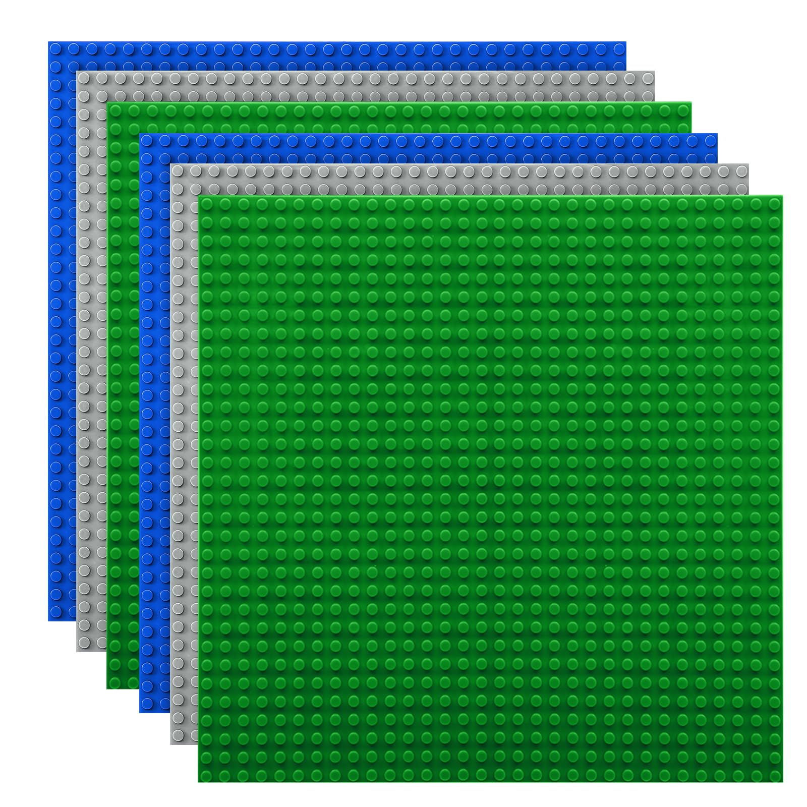 Lekebaby 6 Pack Classic Baseplates 10" x 10", Building Base Plates for Building 