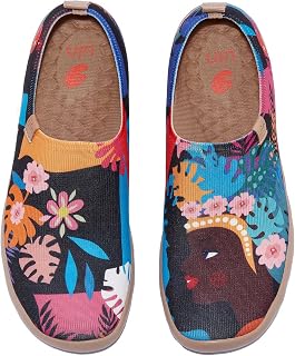 UIN Comfortable Sneakers for Women Fish Travel Walking Shoes Painted Fashion Slip On Shoes