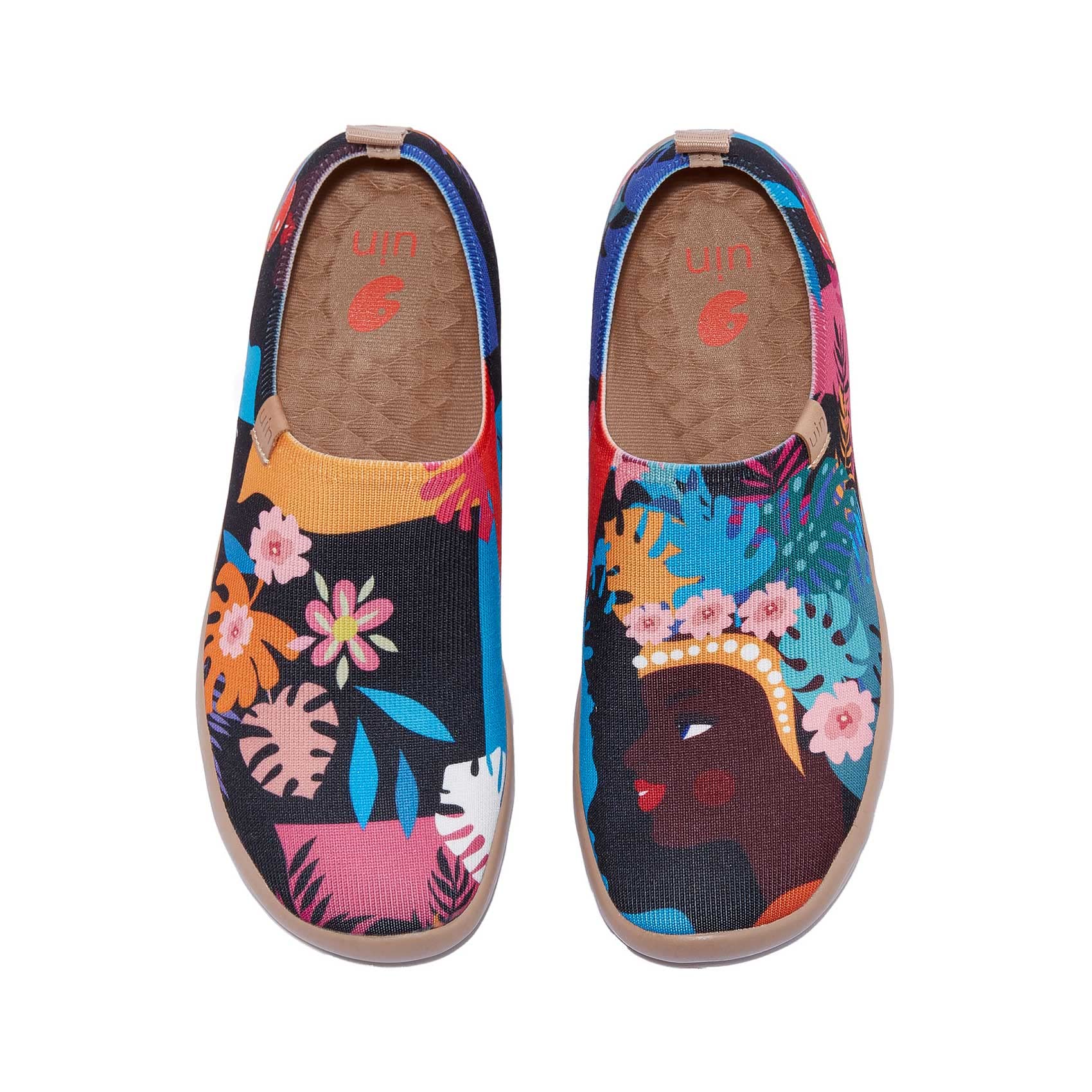 UIN Comfortable Sneakers for Women Fish Travel Walking Shoes Painted Fashion Sli