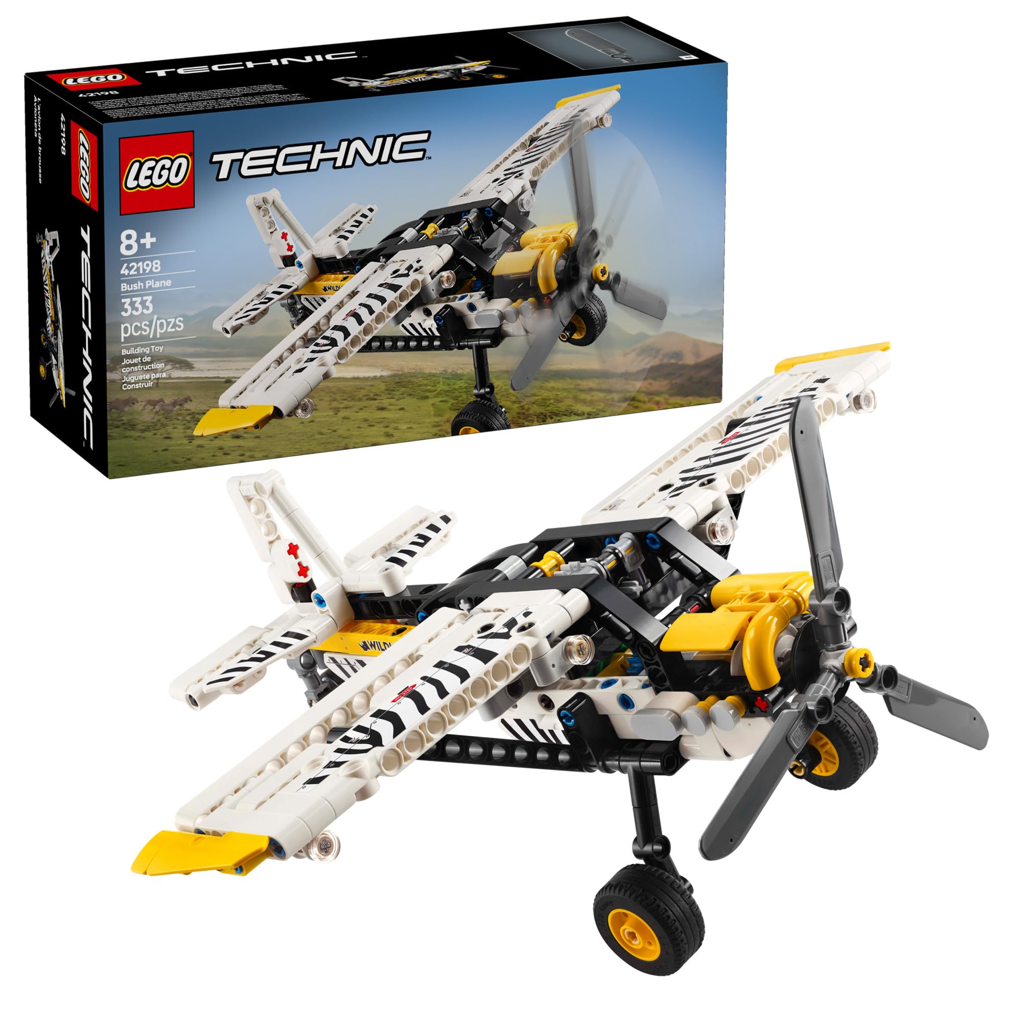 LEGO Technic Bush Plane Toy - Buildable Airplane Toy for Kids, Boys and Girls, A