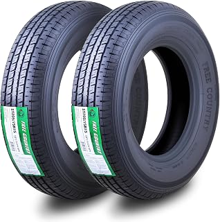 Free Country ST205/75R15 Prem Trailer Tires 8PR LR D 107N w/Scuff Guard, S2 | Premium Steel Belted Radial Load Range D Speed Rating N 88 MPH w/Featured Side Scuff Guard