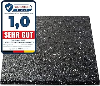 Floordirekt Premium Anti-Vibration Mat 60 x 60 cm – Made in Germany – for Washing Machines, Dryers etc. – Can be Cut to Size – Available in 4 Thicknesses (60 x 60 x 1.0 cm)