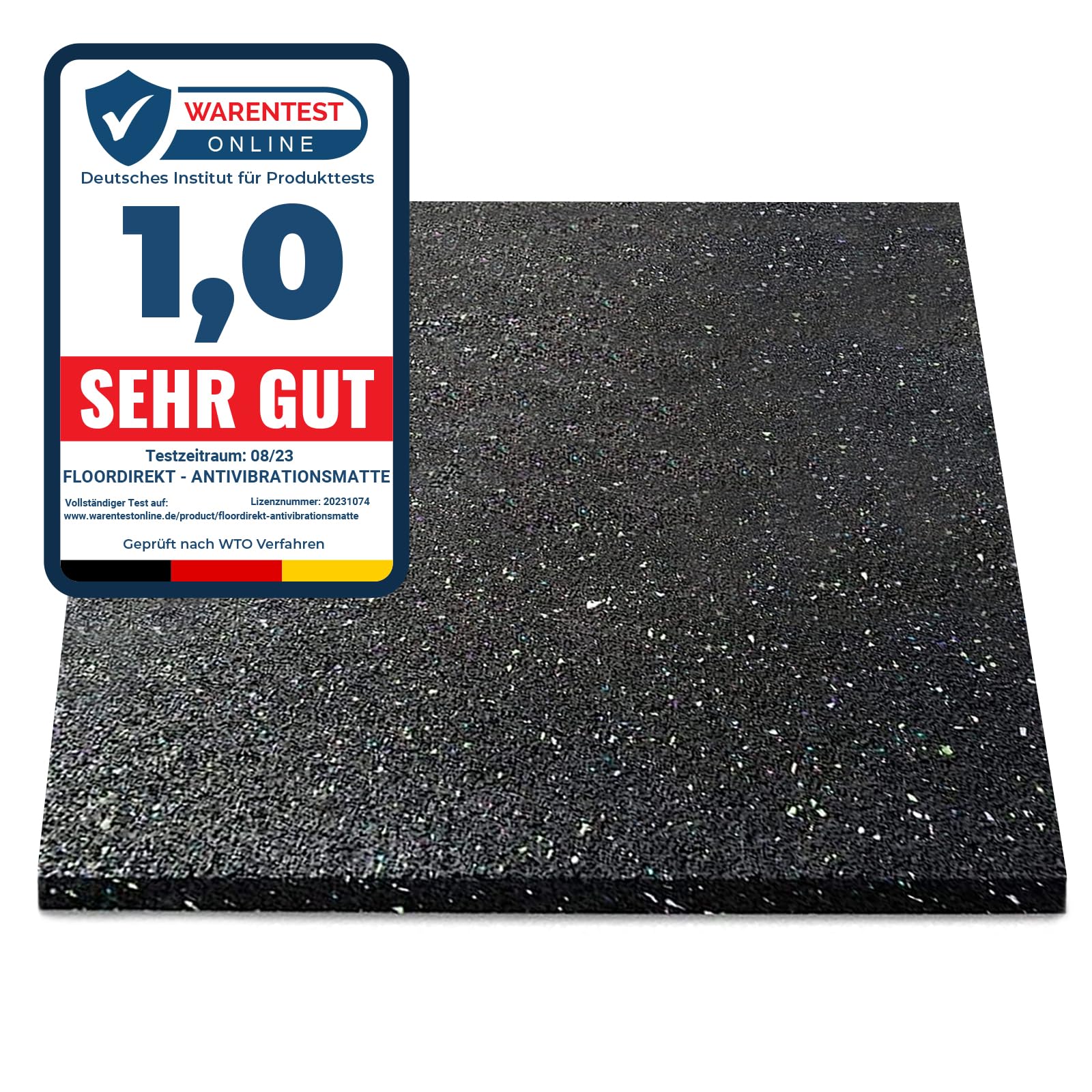 Floordirekt Premium Anti-Vibration Mat 60 x 60 cm – Made in Germany – for Washin