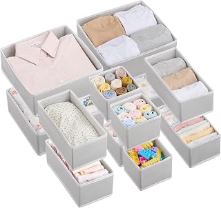Vtopmart 12 Pack Drawer Organizer for Clothes, Underwear Organizer, Grey