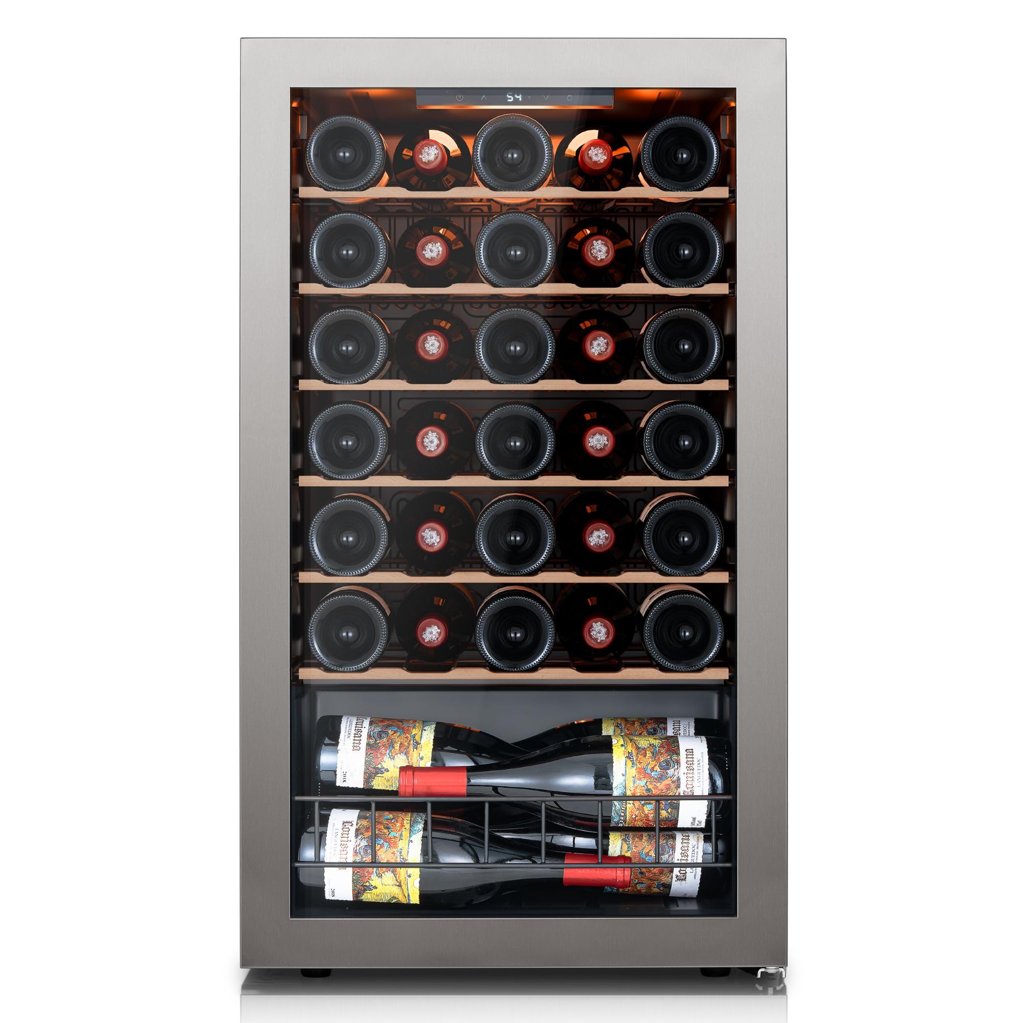 Ca'Lefort 34 Bottle Wine Fridge, 3 LED Countertop Wine Cooler Refrigerator | Win