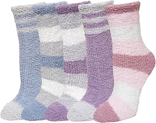 LOFIR Women's Winter Socks for Home: Thermal Sleeping Socks – Thick and Warm Plush or Soft Plush – Idea of 5 Pairs Size 36-42