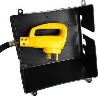 GR Innovations RV Extension Cord Cover | Plug Saver | Outdoor Electrical Cord Cover | Elevates &amp; Shields Outdoor Extension Cords | 30 Amp and 50 Amp | Made in USA