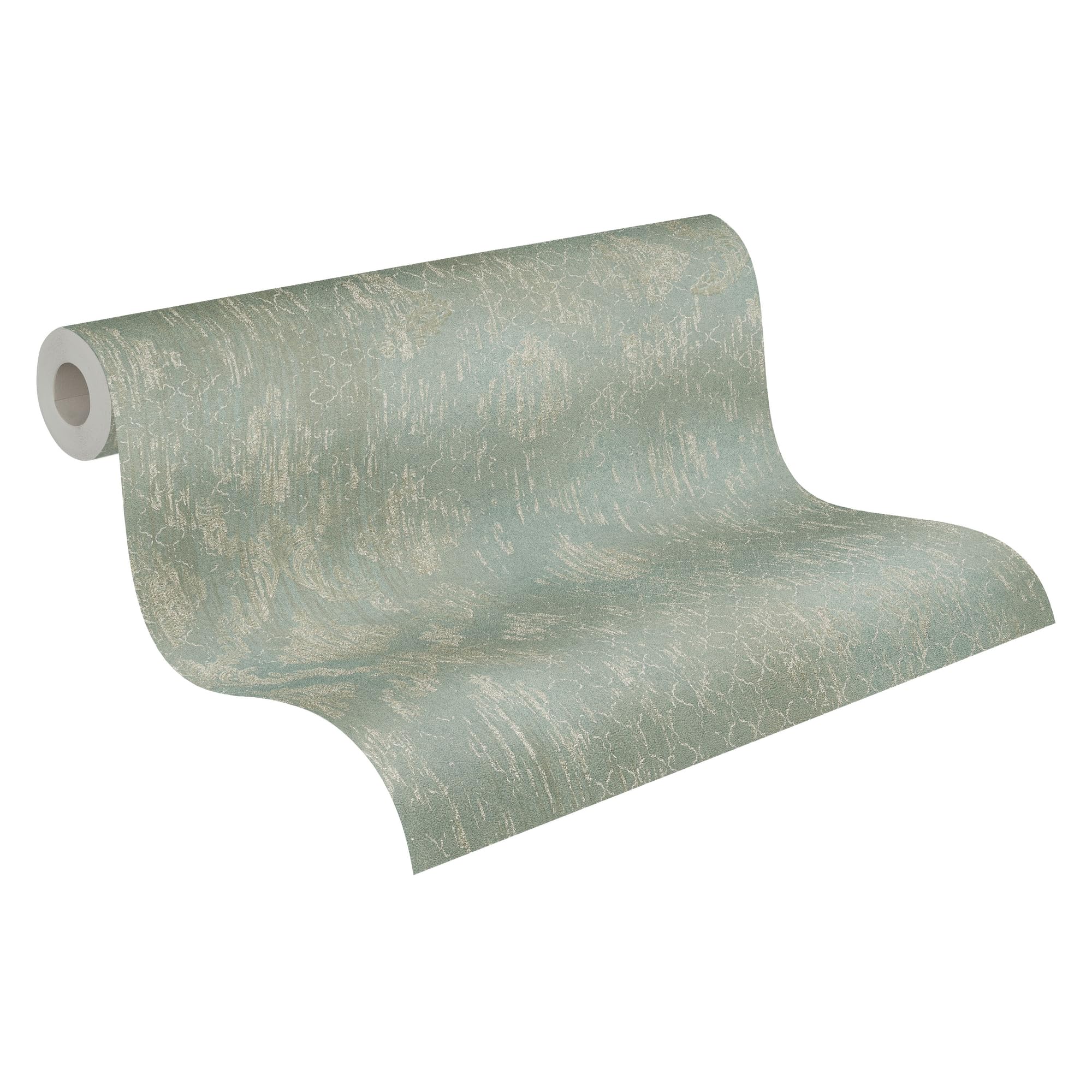 Livingwalls Hot Spots Non-Woven Wallpaper with Metallic Design in Green, Champag