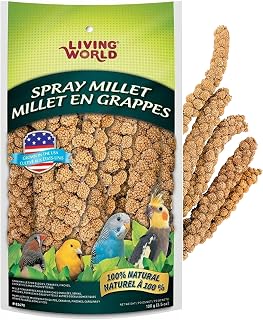 Living World Millet Spray for Birds - 3.5 oz Bag | 100% Natural, Wild-Harvested, Premium Treat - Spray Millet for Budgies, Canaries, Finches, Cockatiels & Other Pet Birds