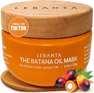Lebanta Raw Batana Oil For Hair - 100% Pure Organic 4.1oz Scalp &amp; Hair Mask | Batana from Honduras for Fuller, Thicker-Looking Hair - Unrefined Cold Pressed Cosmetic Oil, Gift for Women (1 Pack)