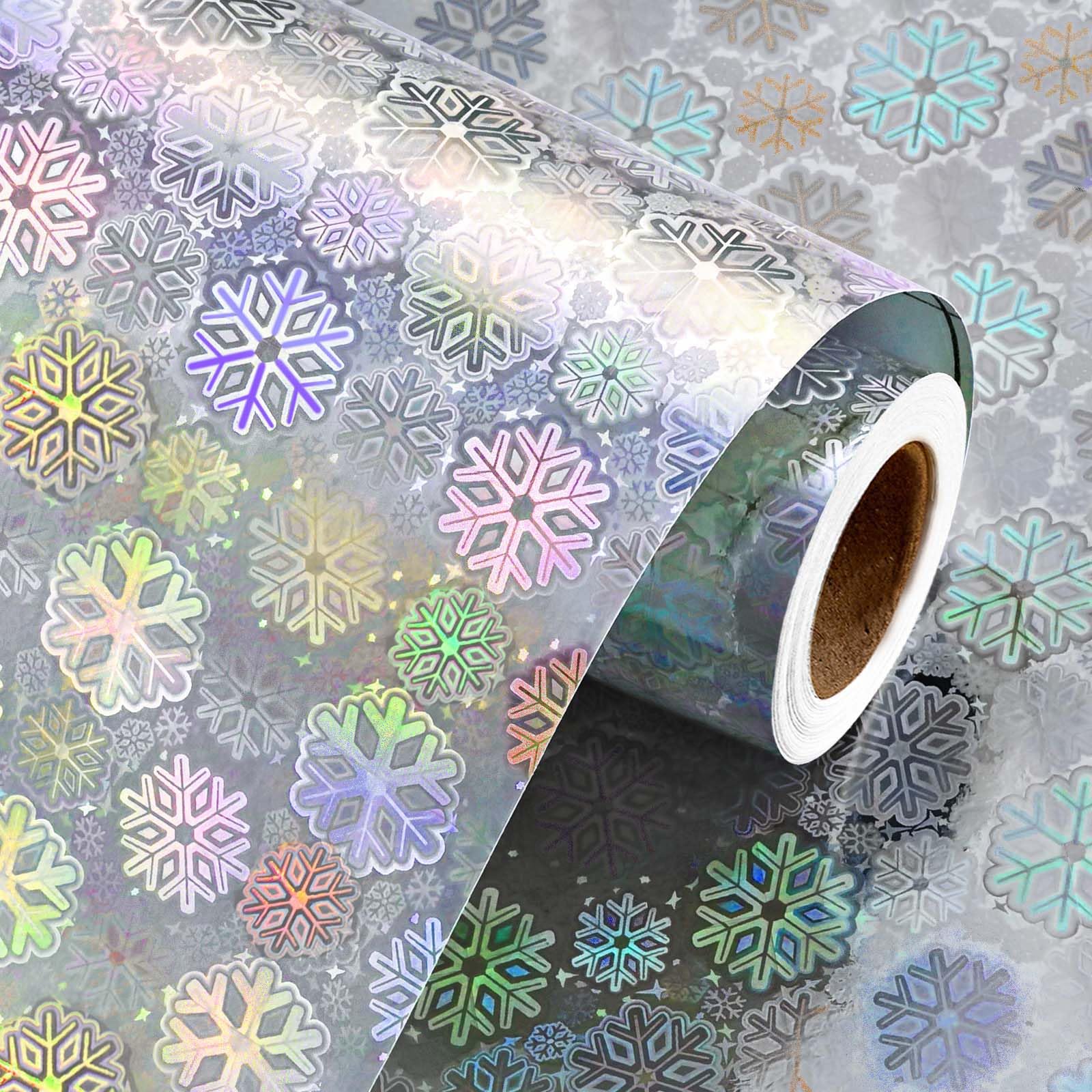 Wikadlik Snowflake Wrapping Paper, Silver Gift Wrap Paper Mini Roll for Christma