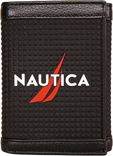 Nautica Men's Trifold Wallet | RFID Blocking Protection | ID Window | Card Slots | Genuine Leather | Durable