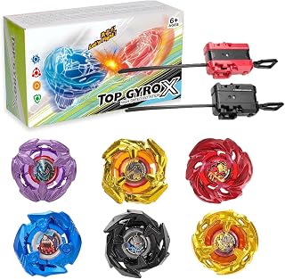X Battle Blade Set, 6 Right-Spin Tops & 2 Launhcers, Great Starter Ages 6+ | Entry-level Kit, Boys Toys Kids Birthday Gifts