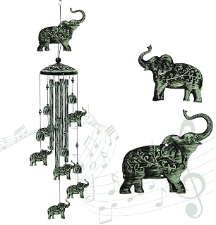 Bursvik Elephant Wind Chimes 35" Outdoor - Garden Porch Patio Yard Gift