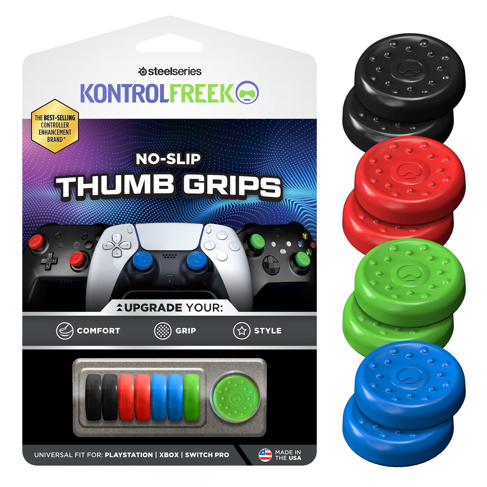 KontrolFreek No-Slip Thumb Grips | Universal Edition for Nintendo Switch Pro, Pl