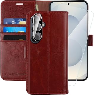 MONASAY Wallet Case for Samsung S25+ Plus with 3 Card Holders - Black
