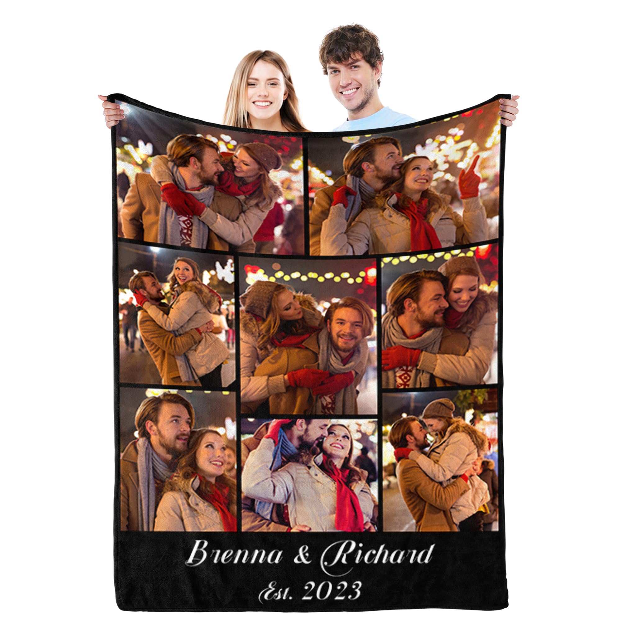 Personalized Valentine's Gifts for Couples, Custom Photo Blankets for Boyfriend 