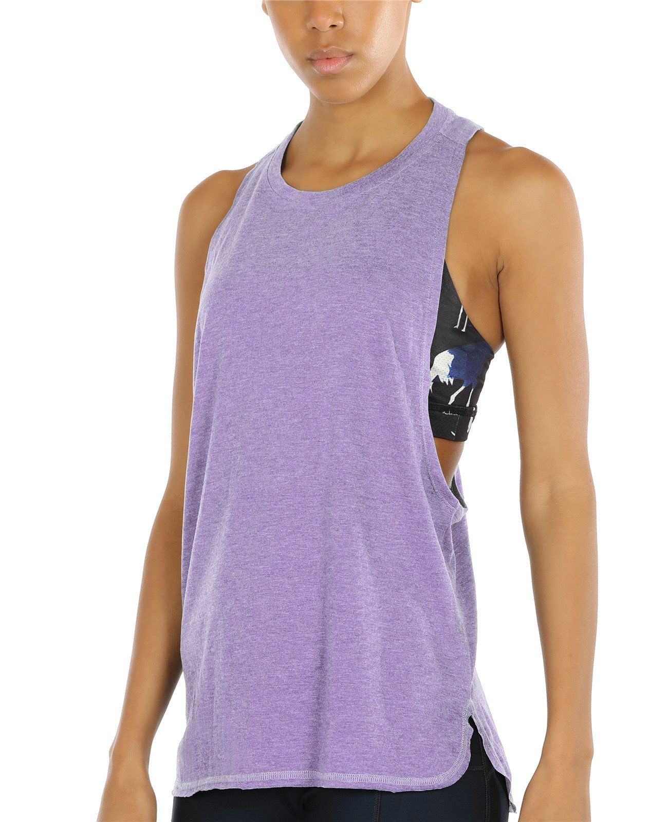 icyzone Women's Workout Tank Top Loose Fit - Muscle Tank Exercise Gym Yoga Tops 