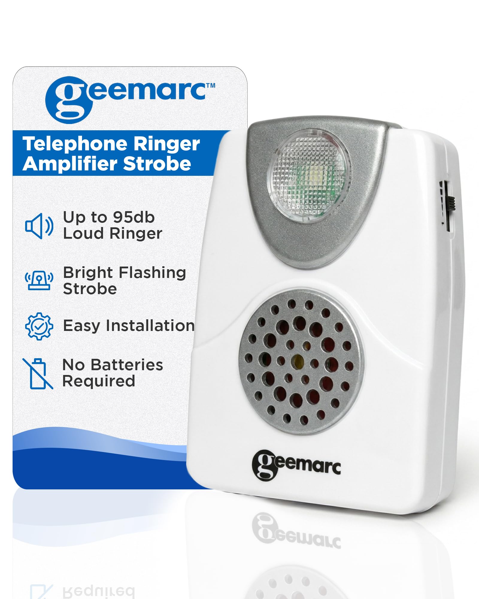Geemarc CL-11 in-Line Telephone Ringer Amplifier with Strobe Flashing Light | De