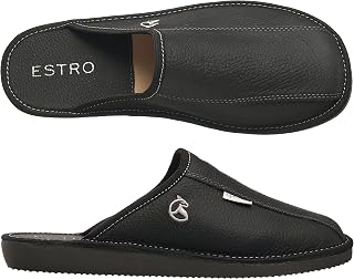 ESTRO Men's Slippers Slippers Leather Wool Mules Slippers Sole Unforgettable FROST