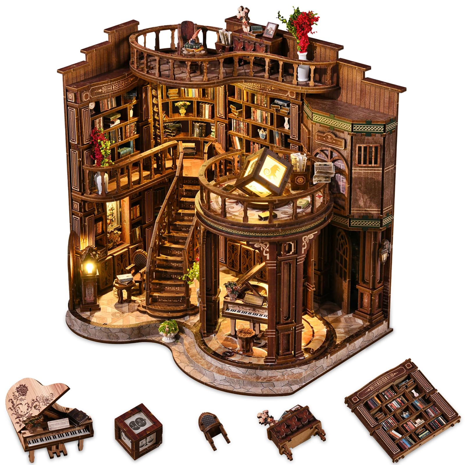 Book Nooks for Adults, DIY Miniature Dollhouse BookNook Kit-Dream Booktore | Mod