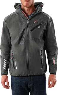 Geographical Norway Royaute Men - Men's Waterproof Softshell Hooded Jacket - Comfortable Outdoor Jacket Tactical Windbreaker - Hiking Skiing Autumn Winter Spring