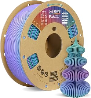 OVERTURE 3D Printer Filament PLA 1.75mm 1kg, Northern Lights | High Speed Printing, Easy to Print, Accuracy ± 0.02 mm, Cardboard Spool, Fit Most FDM 3D Printers