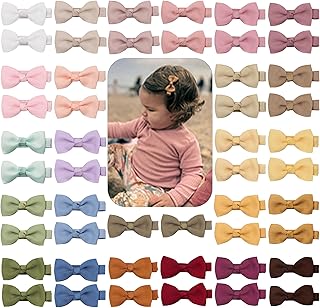 CÉLLOT Baby Hair Clips 50PCS Baby Girls Fully Lined 2" Baby Bows Hair Pins | Tiny Hair Bows Alligator Clips Hair Accessories for Baby Girls Infants Toddlers in Pairs