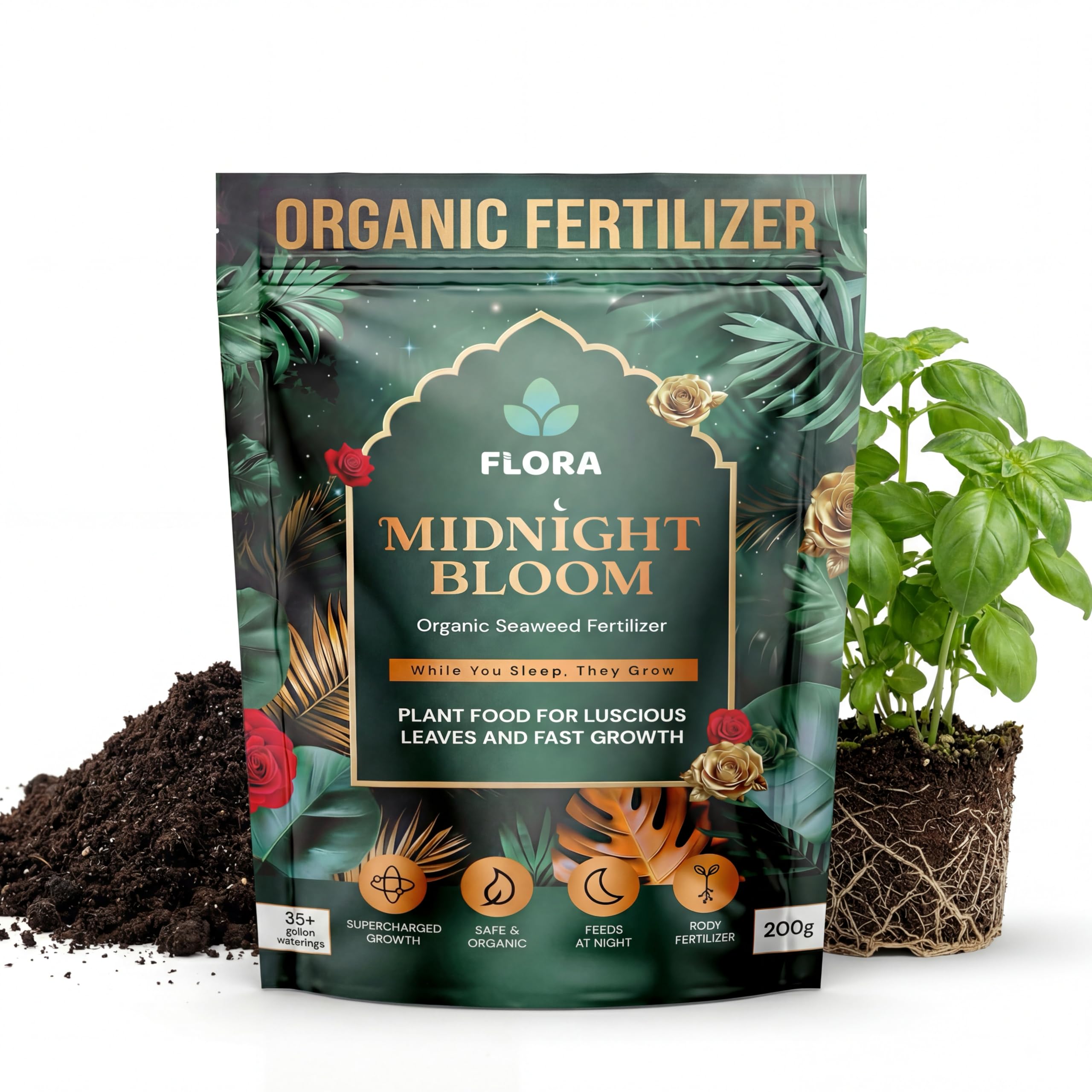 Flora Organic Seaweed Fertilizer Powder for Indoor House Plants