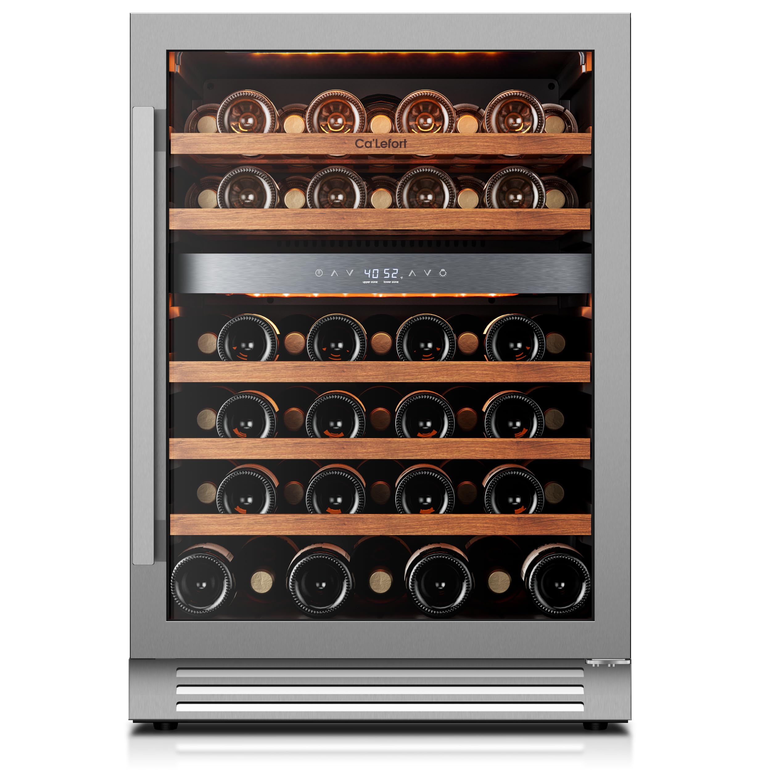 Ca'Lefort 24 Inch Wine Fridge, 52-Bottle Dual Zone Wine Cooler Refrigerator | 40