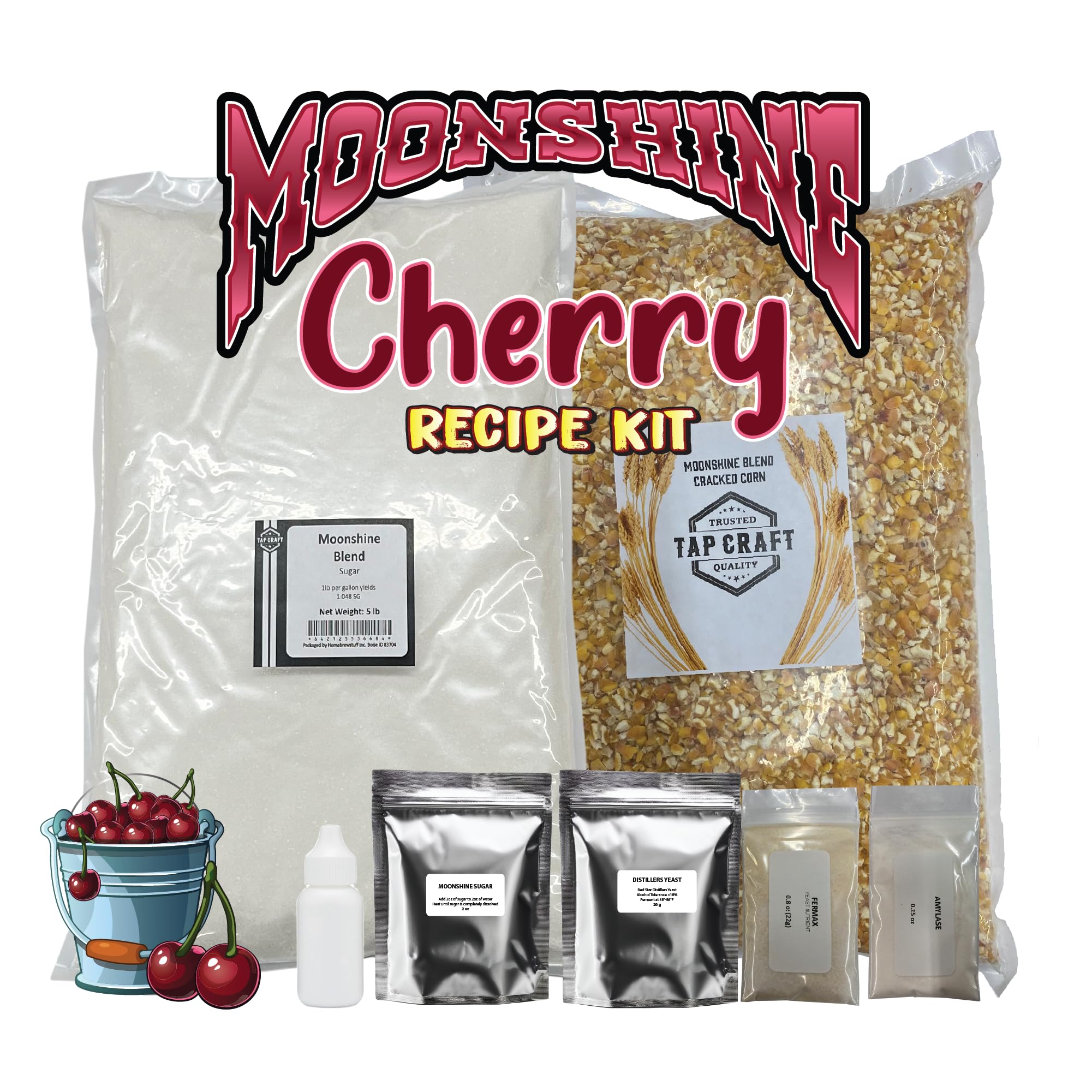 Tapcraft – Complete Cherry Moonshine Mash Recipe Kit – DIY Cherry Moonshine Maki